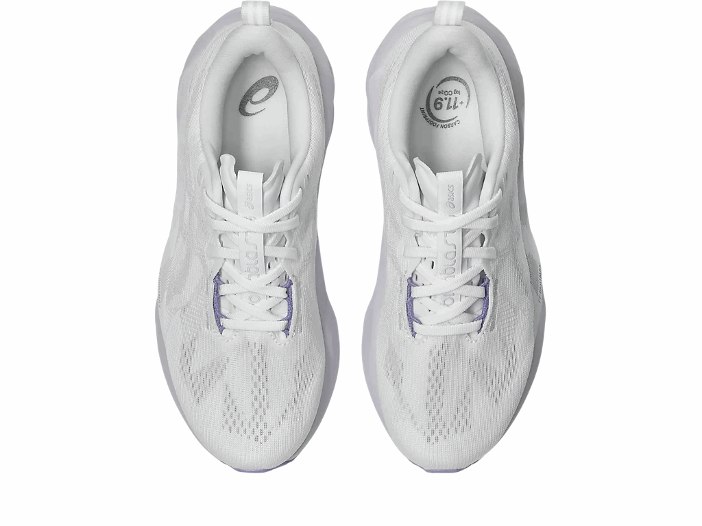 ASICS Novablast 5 Wide Women's Running Shoes In White Lilac Hint - Island Run Club