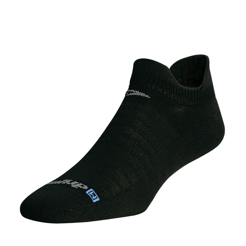 Drymax Hyper Thin running double tab socks, black, ankle no-show