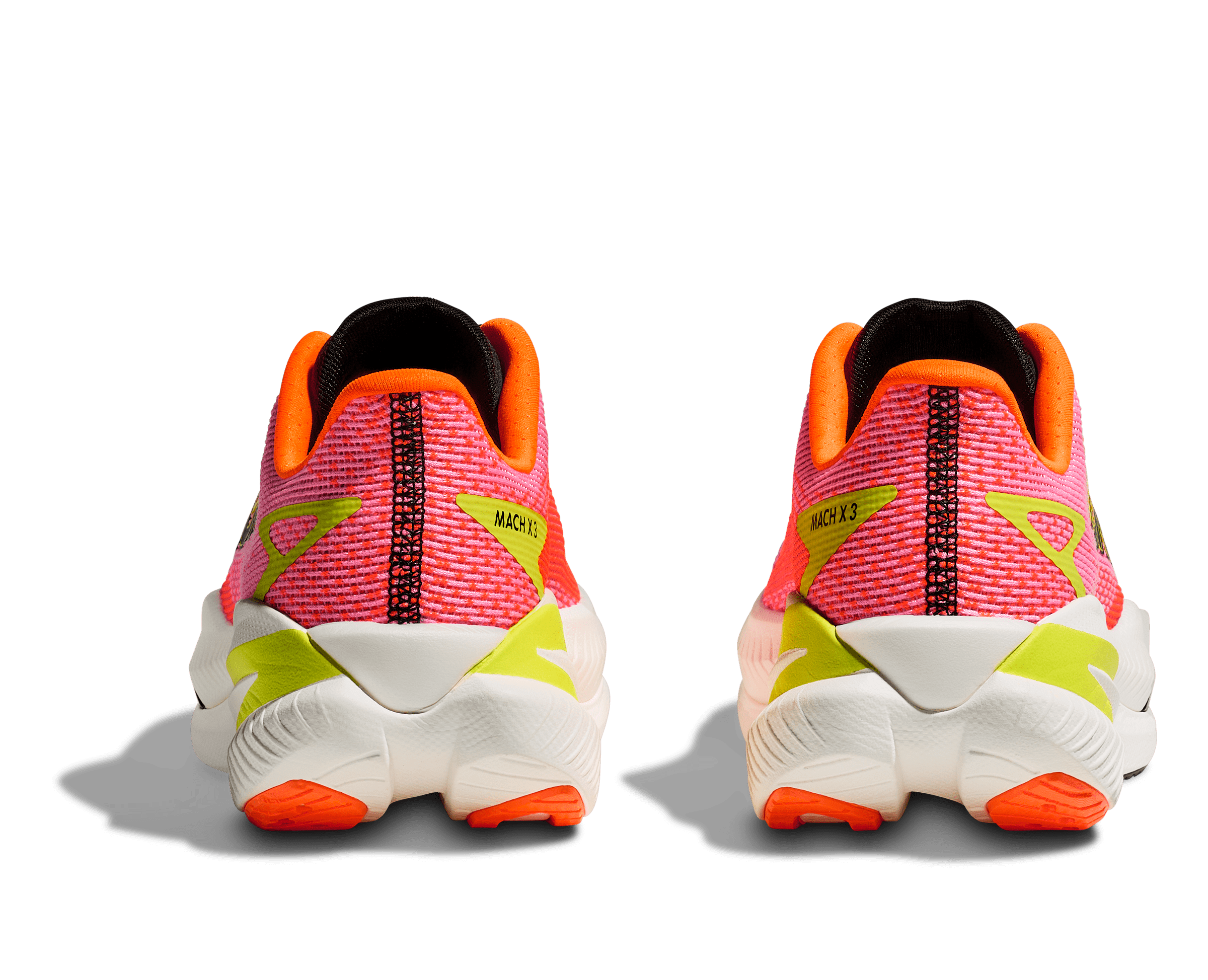 HOKA Women Mach X 3 Wide - Neon Rose / Neon Tangerine
