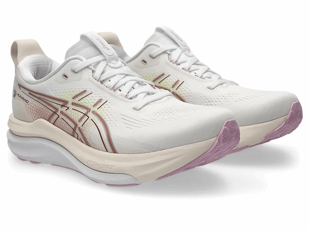 ASICS Gel-Kayano 33 Wide Women's Running Shoes In White Hazy Lilac - Island Run Club