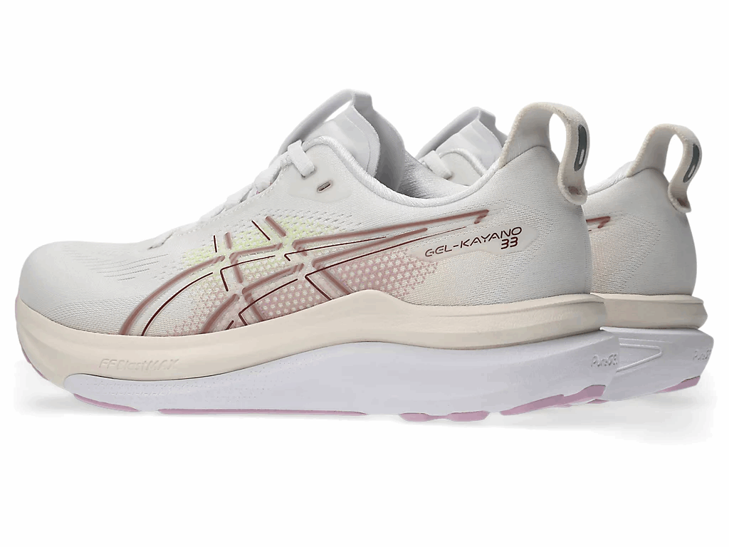 ASICS Gel-Kayano 33 Wide Women's Running Shoes In White Hazy Lilac - Island Run Club