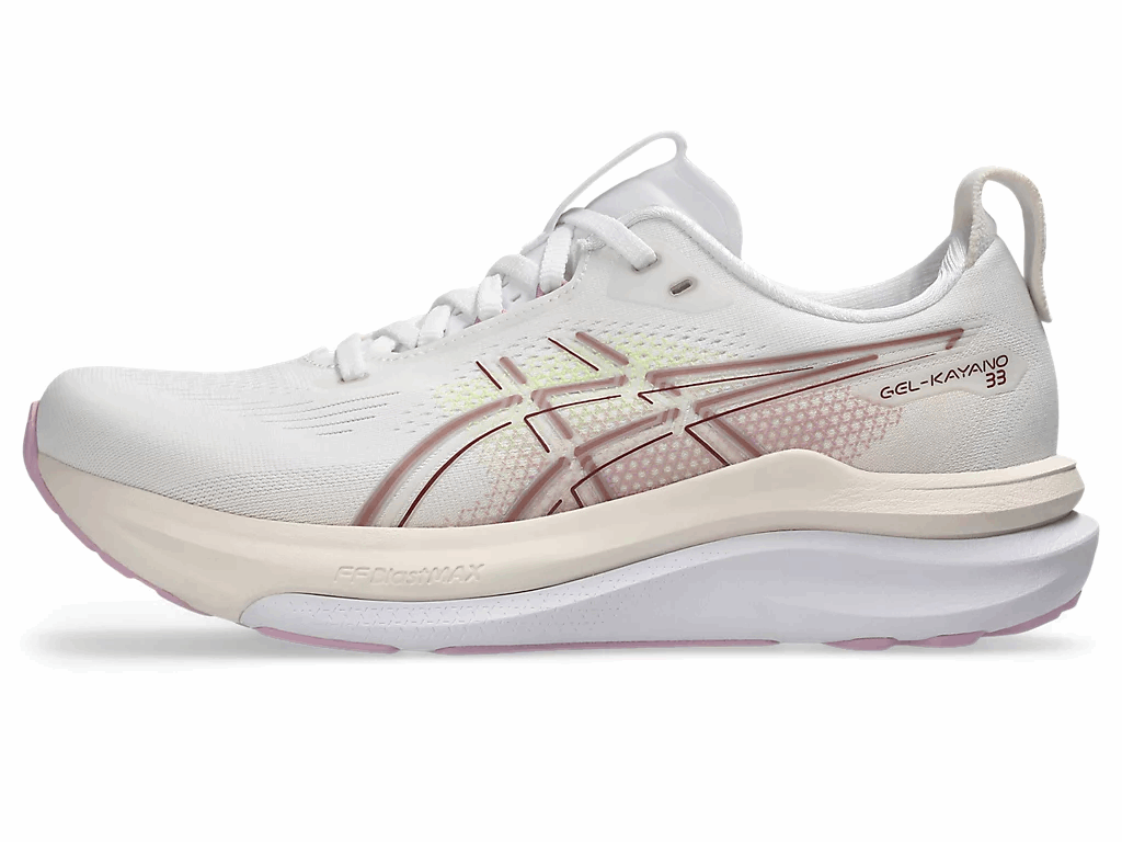 ASICS Gel-Kayano 33 Wide Women's Running Shoes In White Hazy Lilac - Island Run Club