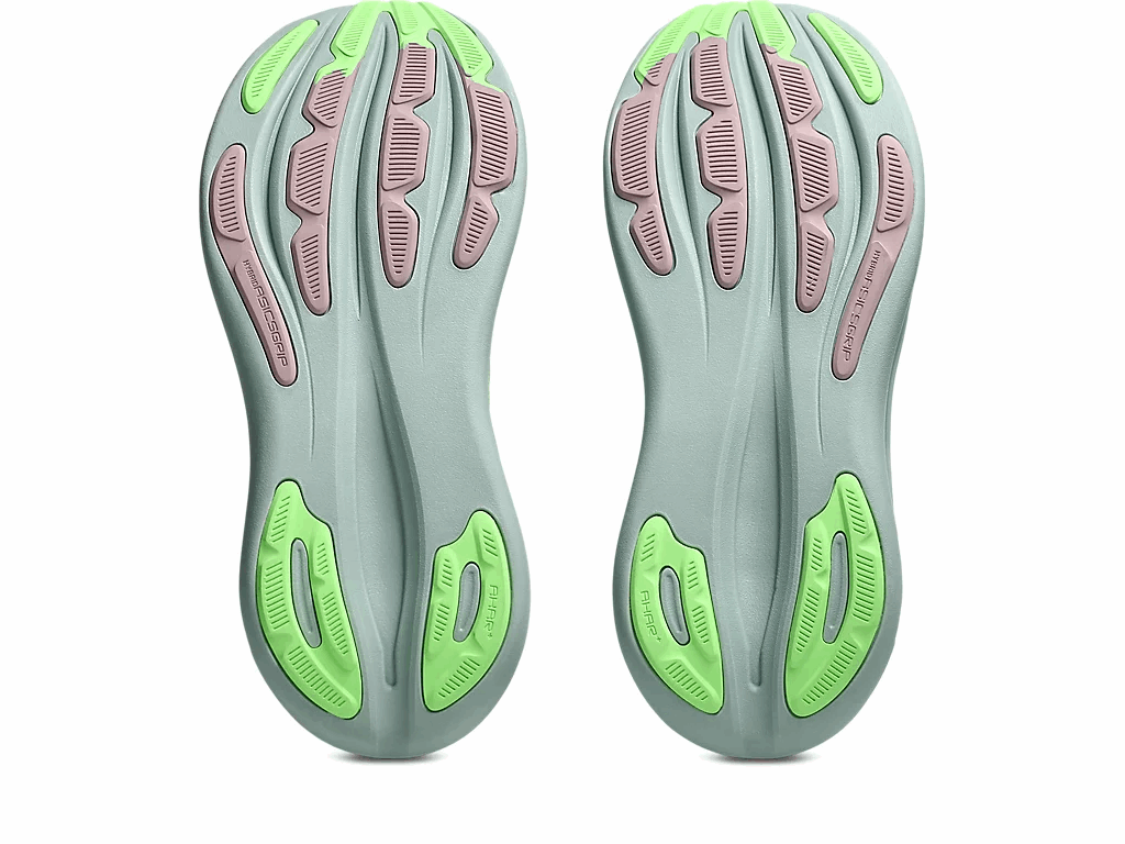 ASICS Gel-Nimbus 28 Women's Running Shoes In  Cloud Grey Illuminate Green - Island Run Club