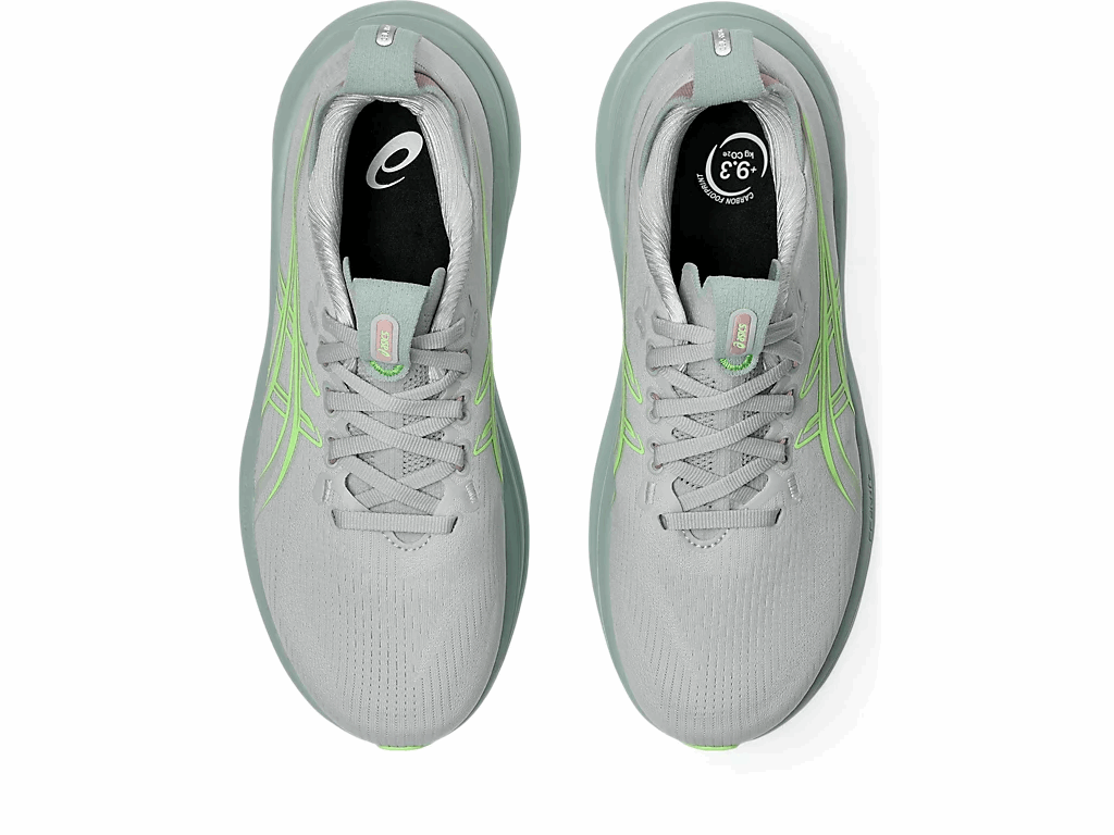 ASICS Gel-Nimbus 28 Women's Running Shoes In  Cloud Grey Illuminate Green - Island Run Club