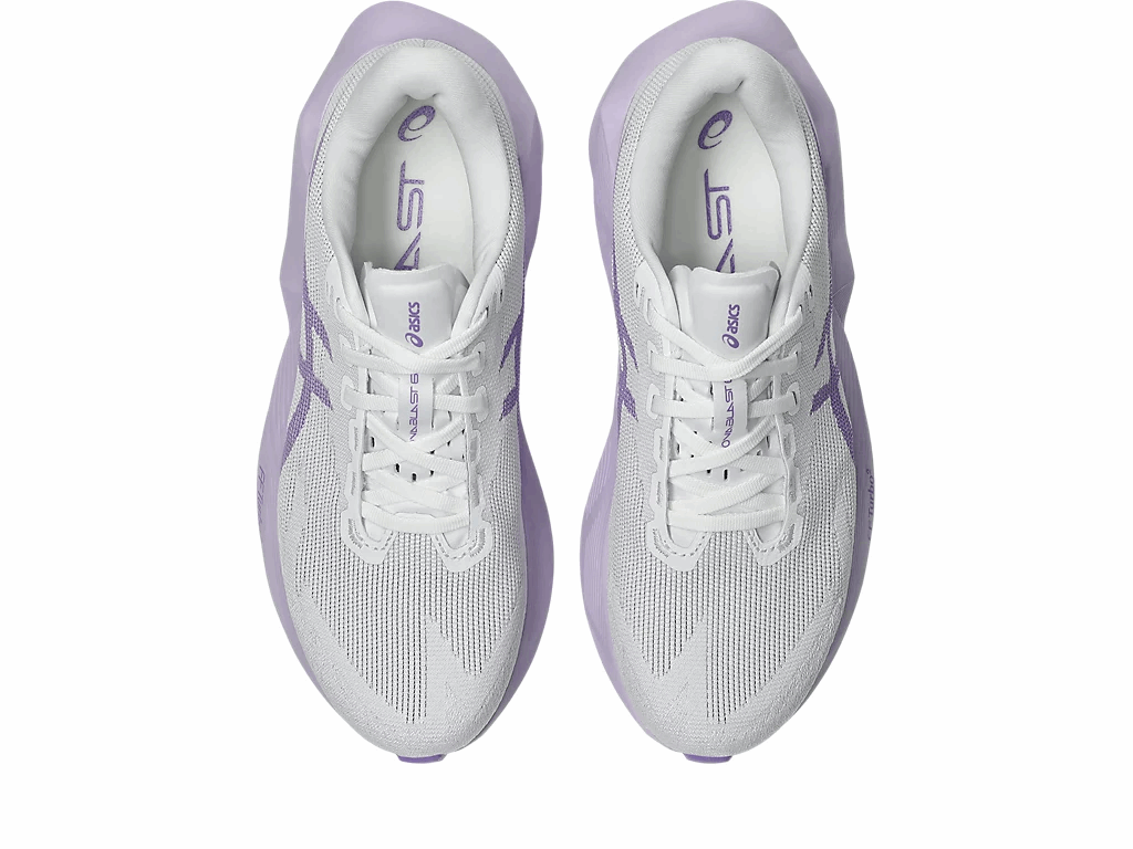 ASICS Novablast 6 Wide Men's Running Shoes In White Murasaki - Island Run Club