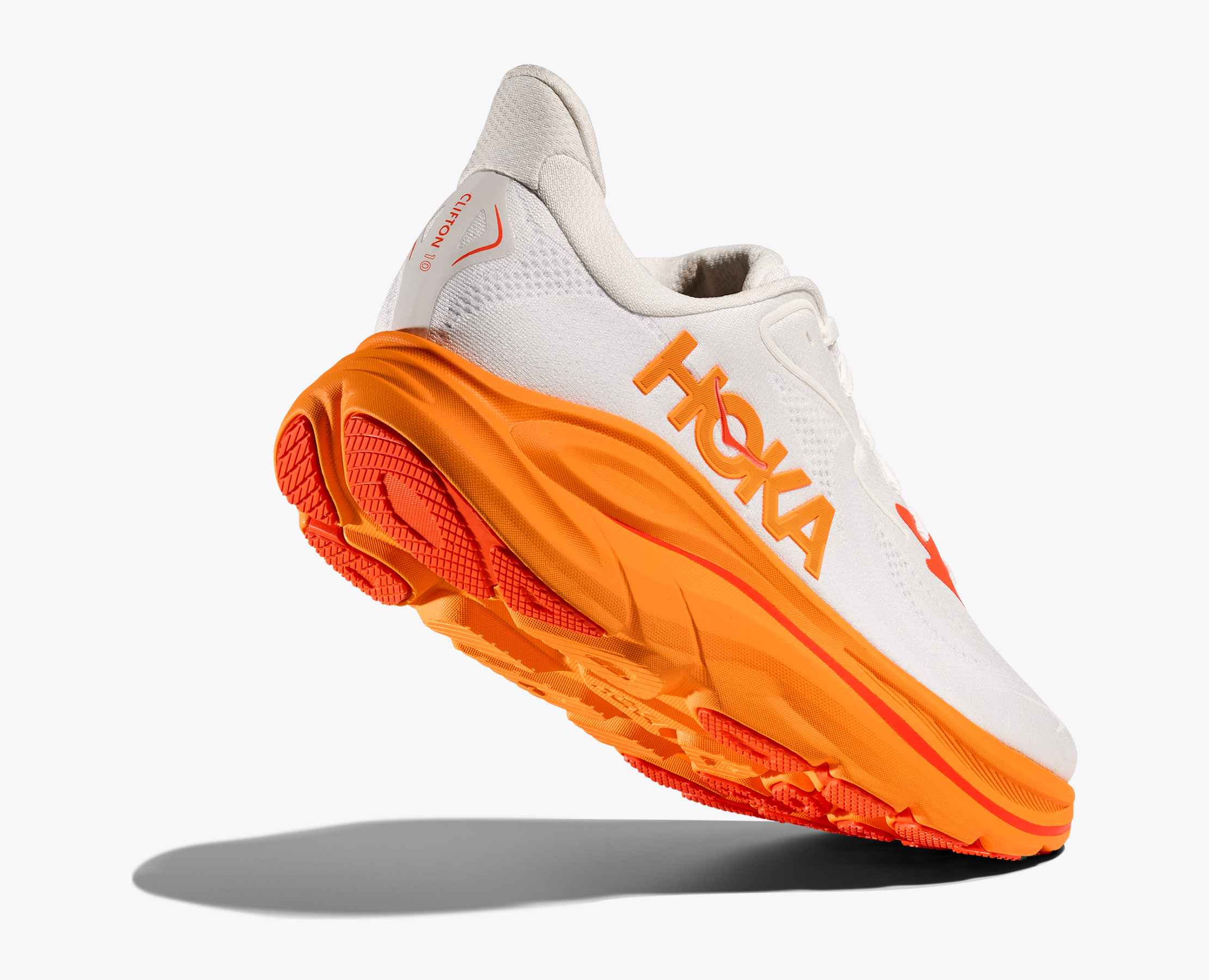 HOKA Men Clifton 10 - Frost / Orange Zest