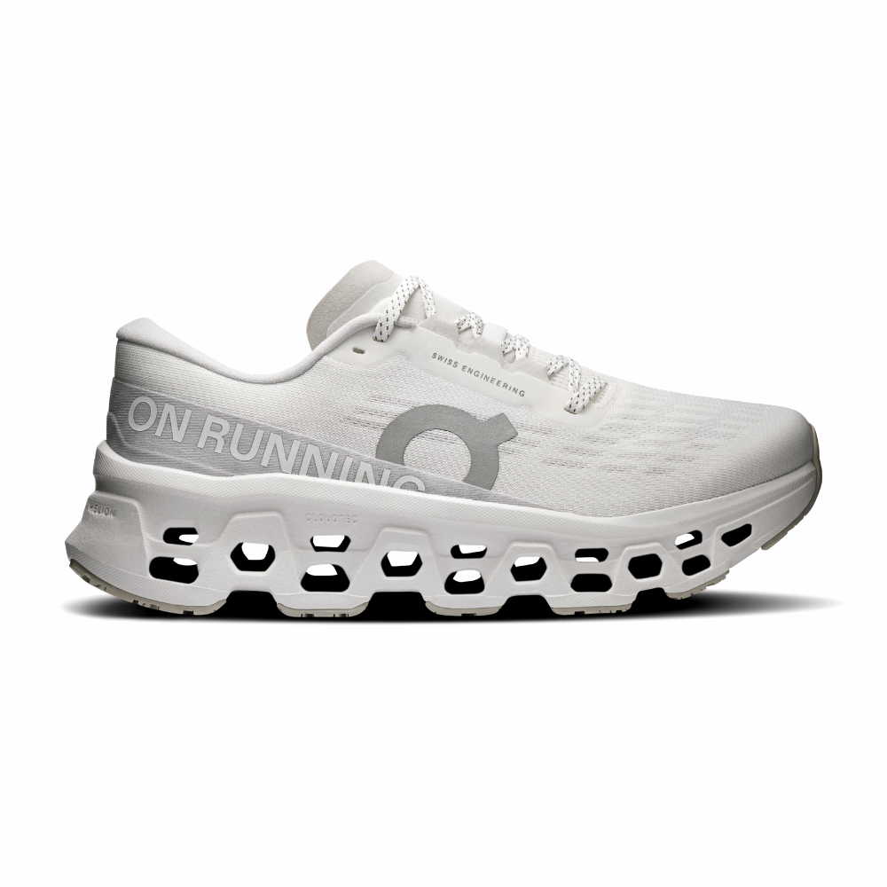 On Cloudmonster 3 Women's Running Shoes In White Wolf - Island Run Club Singapore