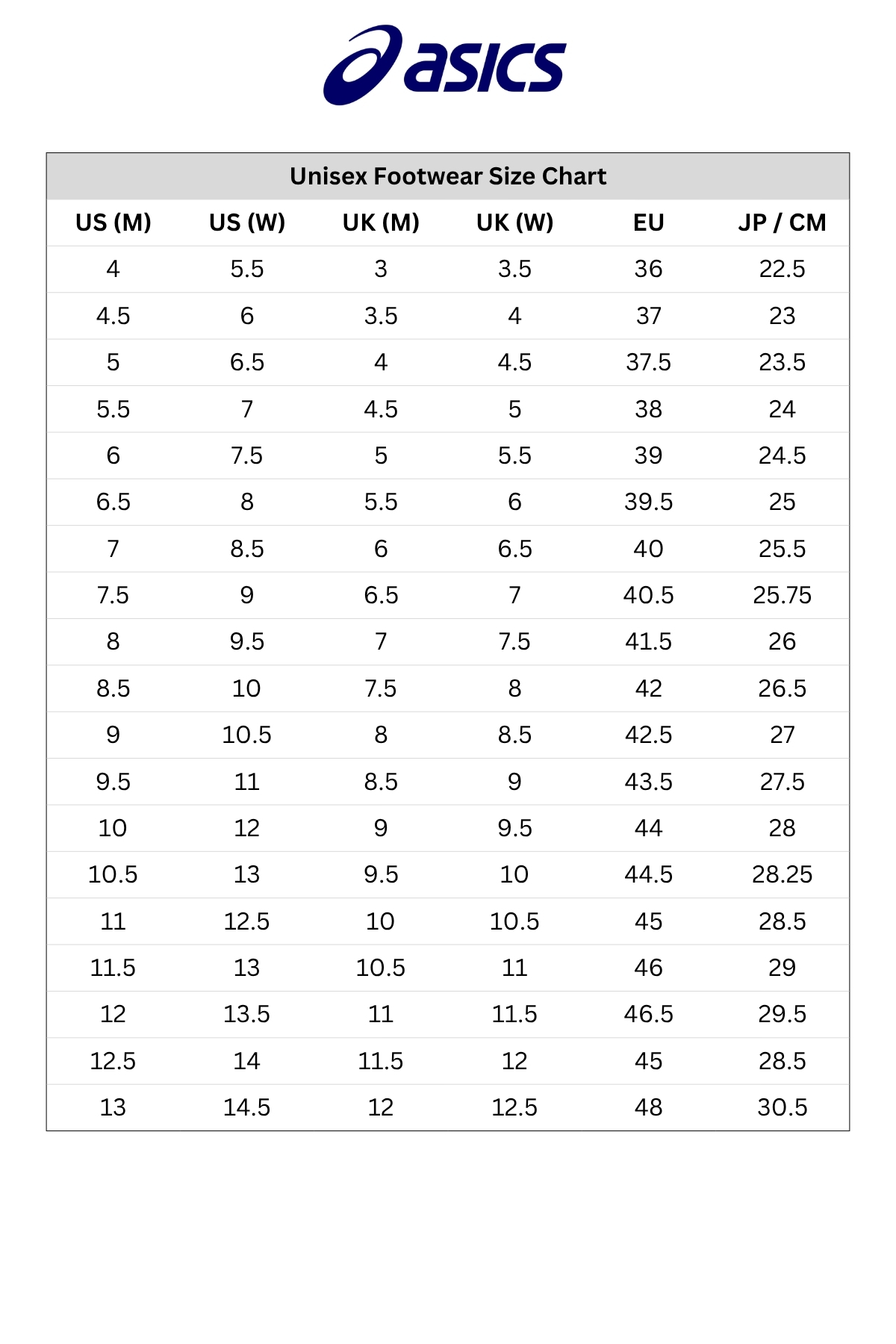 Size Chart
